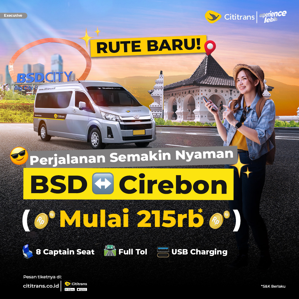BSD to Cirebon Starts from 215k