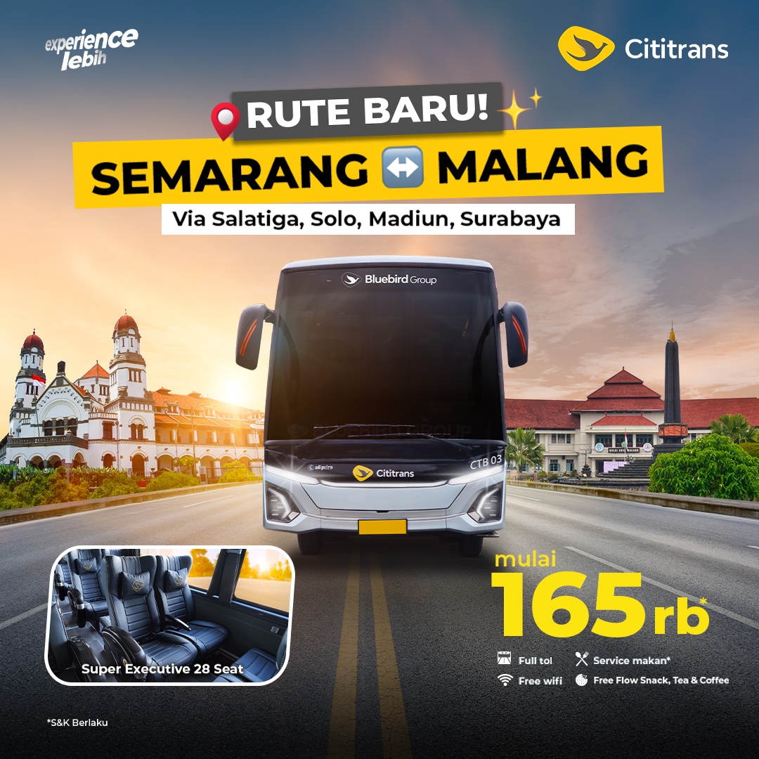 Rute Baru! Semarang ke Malang Mulai 165ribuan