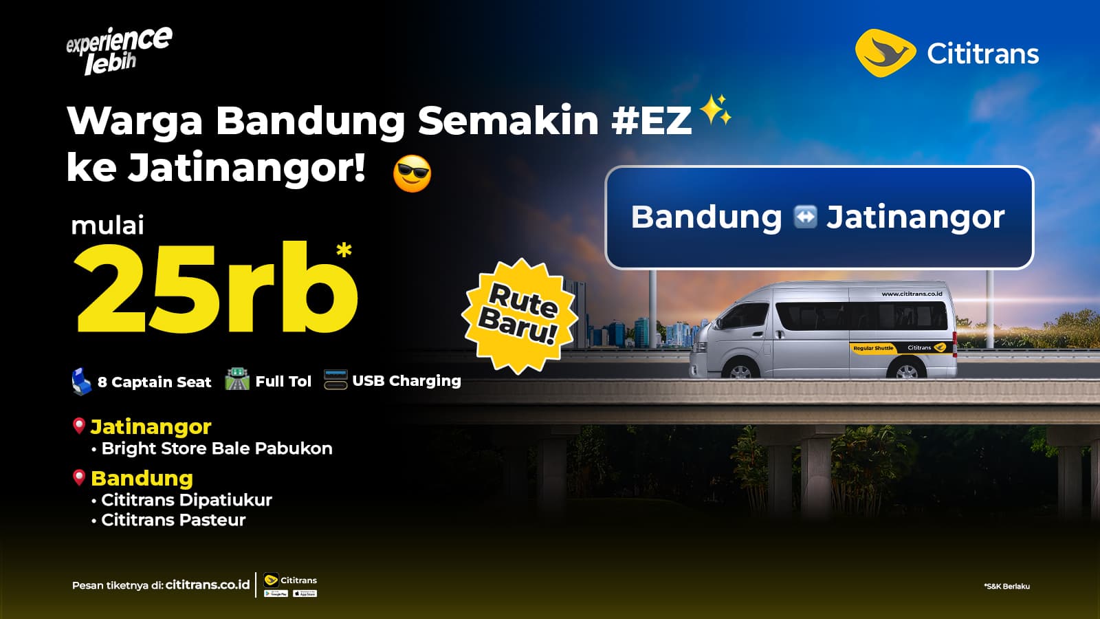 Bandung ke Jatinangor Makin #EZ Mulai 25ribuan!