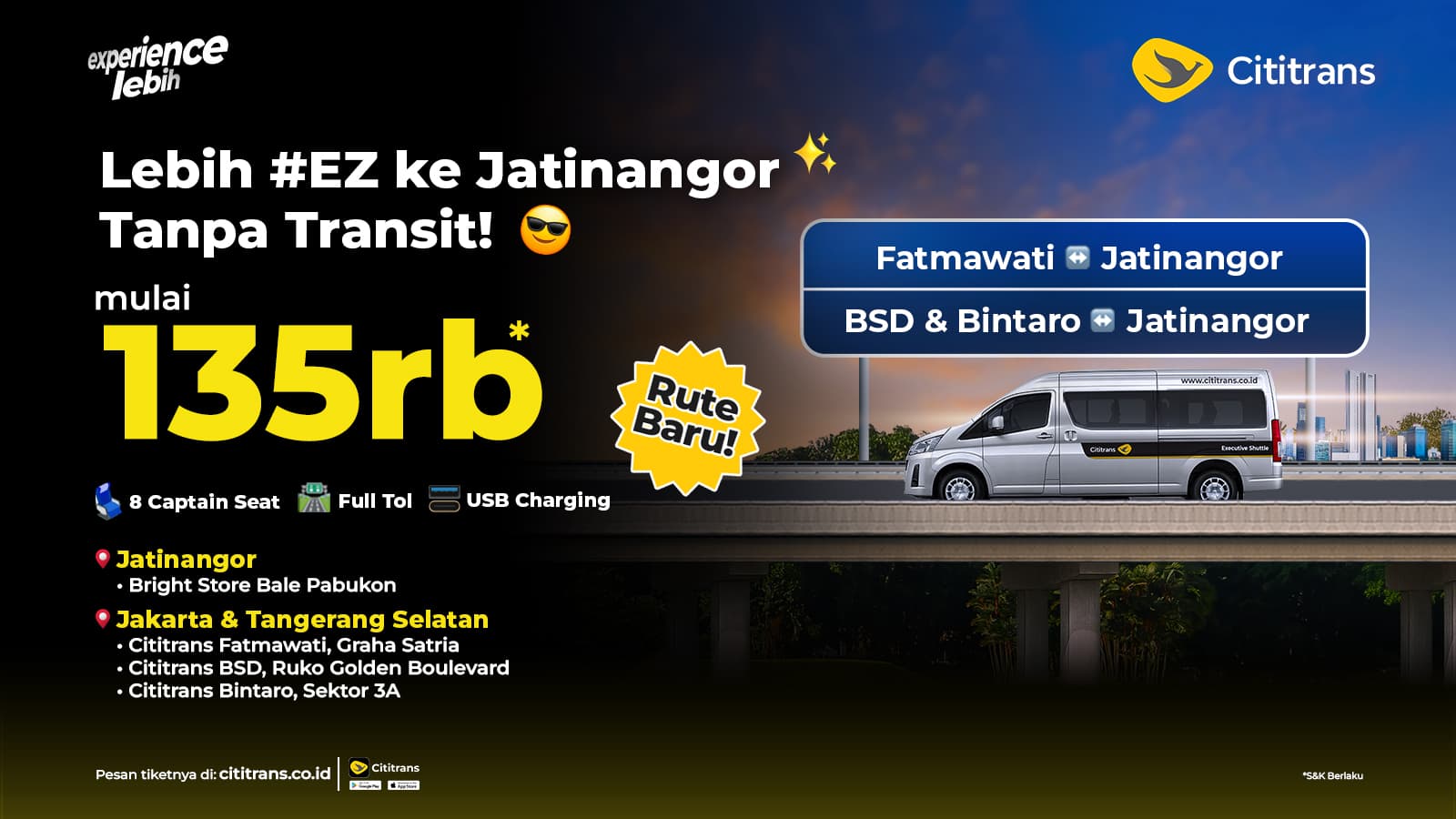 Lebih #EZ KE Jatinangor Tanpa Transit!