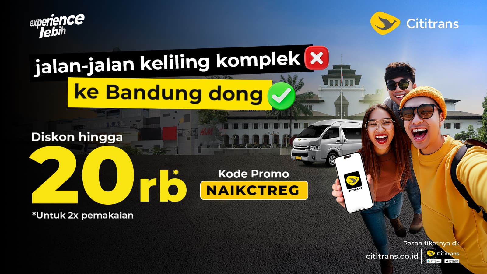 Diskon Hingga 20rb dengan kode NAIKCTREG