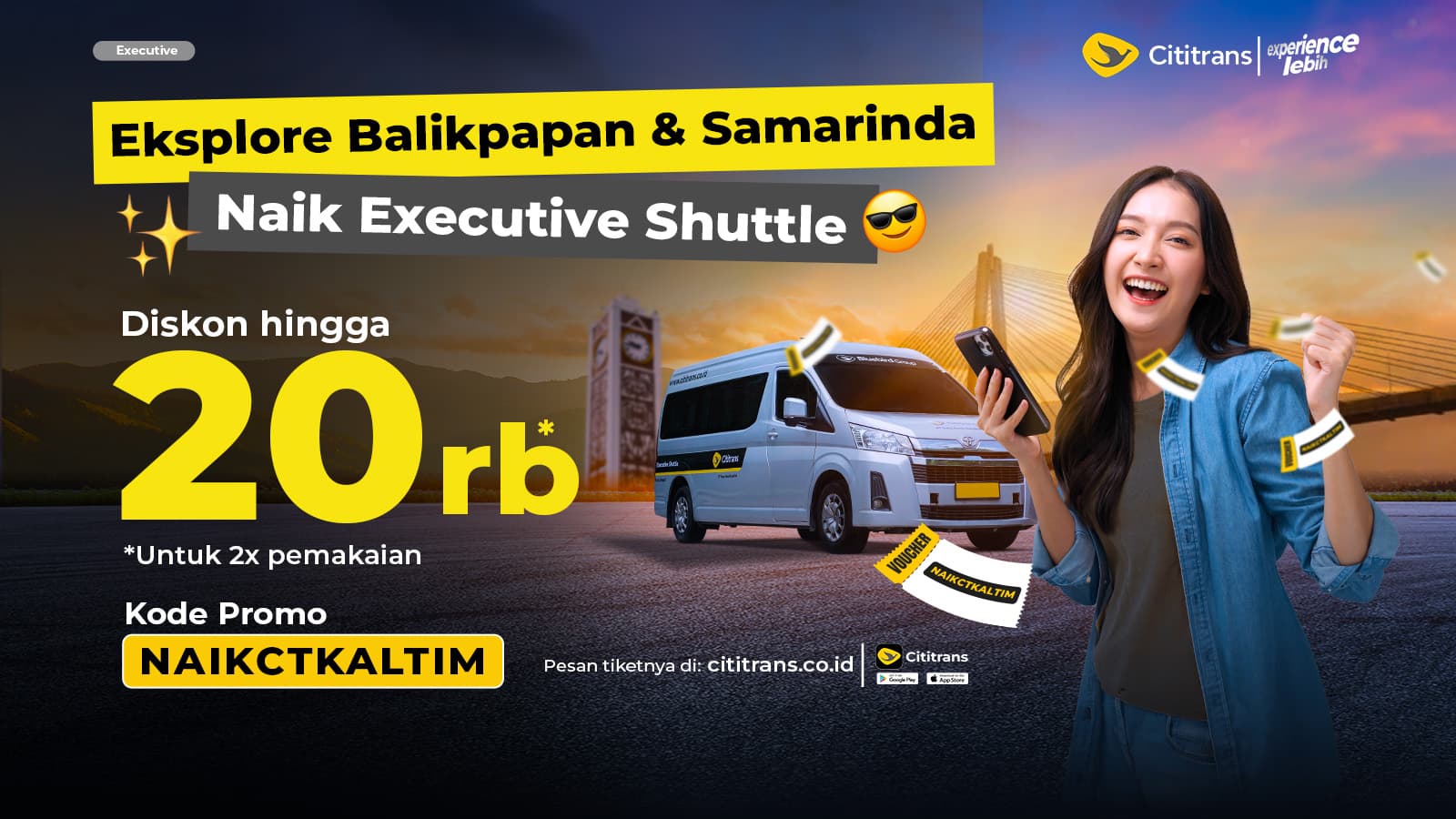 Diskon Hingga 20rb dengan kode NAIKCTKALTIM