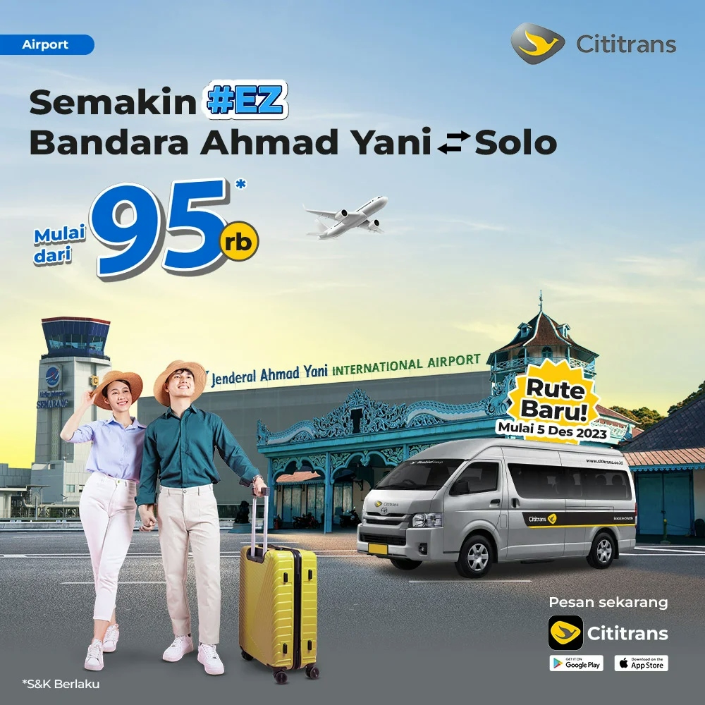 Baru! Bandara Ahmad Yani Semarang ke Solo